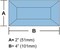 2" x 4" Rectangle Light Blue Glass Bevel - 4.7MM Thick - 10 Pack